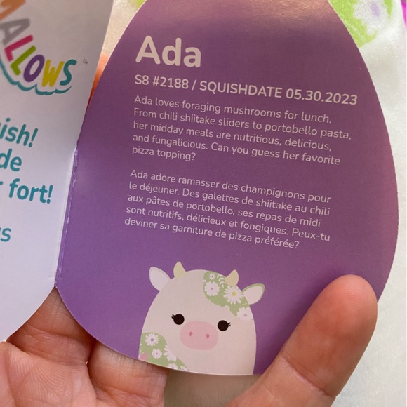 Ada the Green Floral Print Cow Squishmallows  NWT 8" - Picture 3 of 4